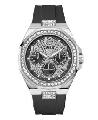 Men's Quartz Black Silicone Watch 46mm