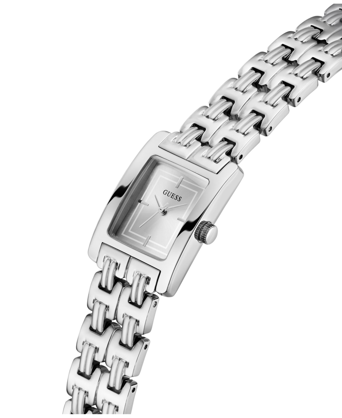 Женские часы GUESS Quartz Silver-Tone Stainless Steel Watch 24mm x 23mm — фото 4