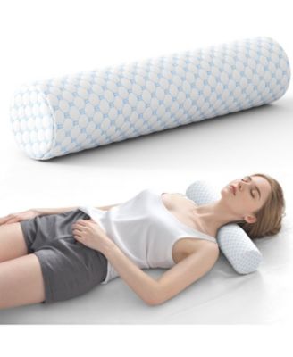 Memory Foam Neck Roll Pillow Cooling Support For Back Lumbar Knee Joints
