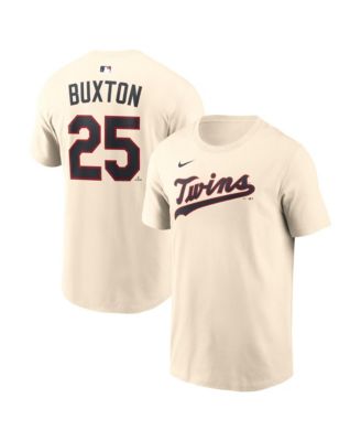 Men's Byron Buxton Cream Minnesota Twins 2026 Field of Dreams Name & Number T-Shirt