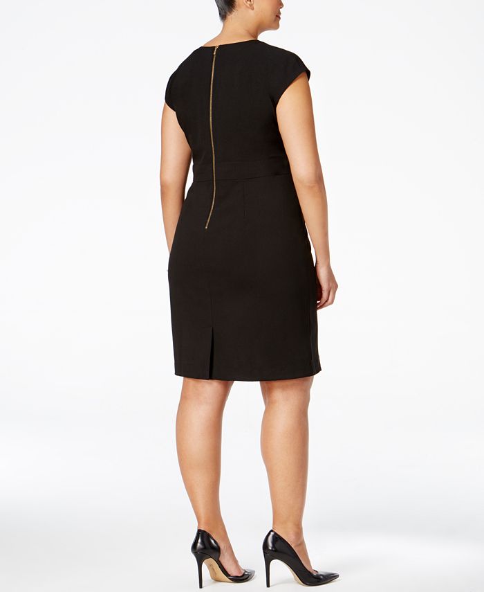 Calvin Klein Plus Size Belted Shift Dress - Macy's