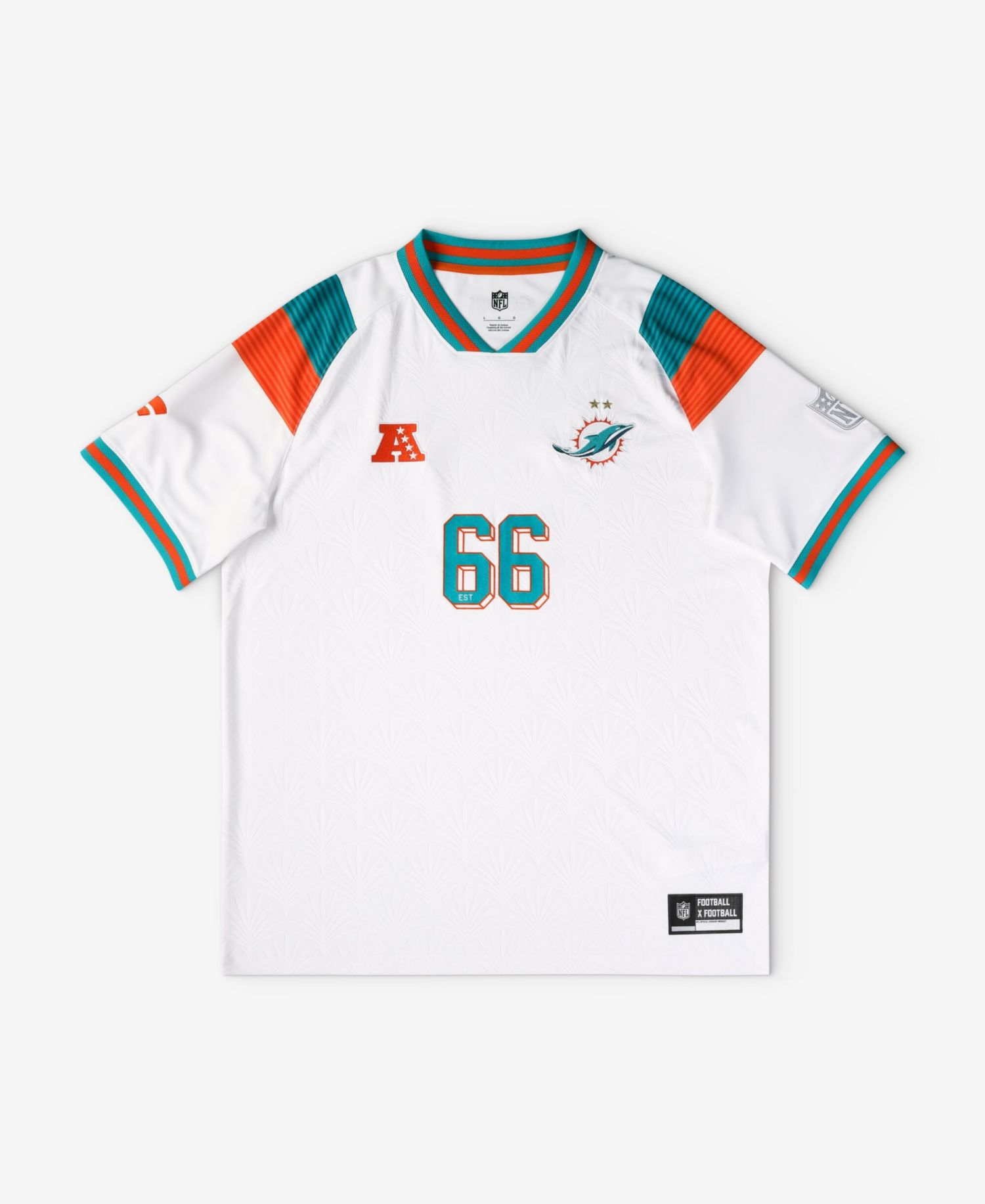 Big Boys and Girls White Miami Dolphins Football x Football V-Neck Fan Jersey