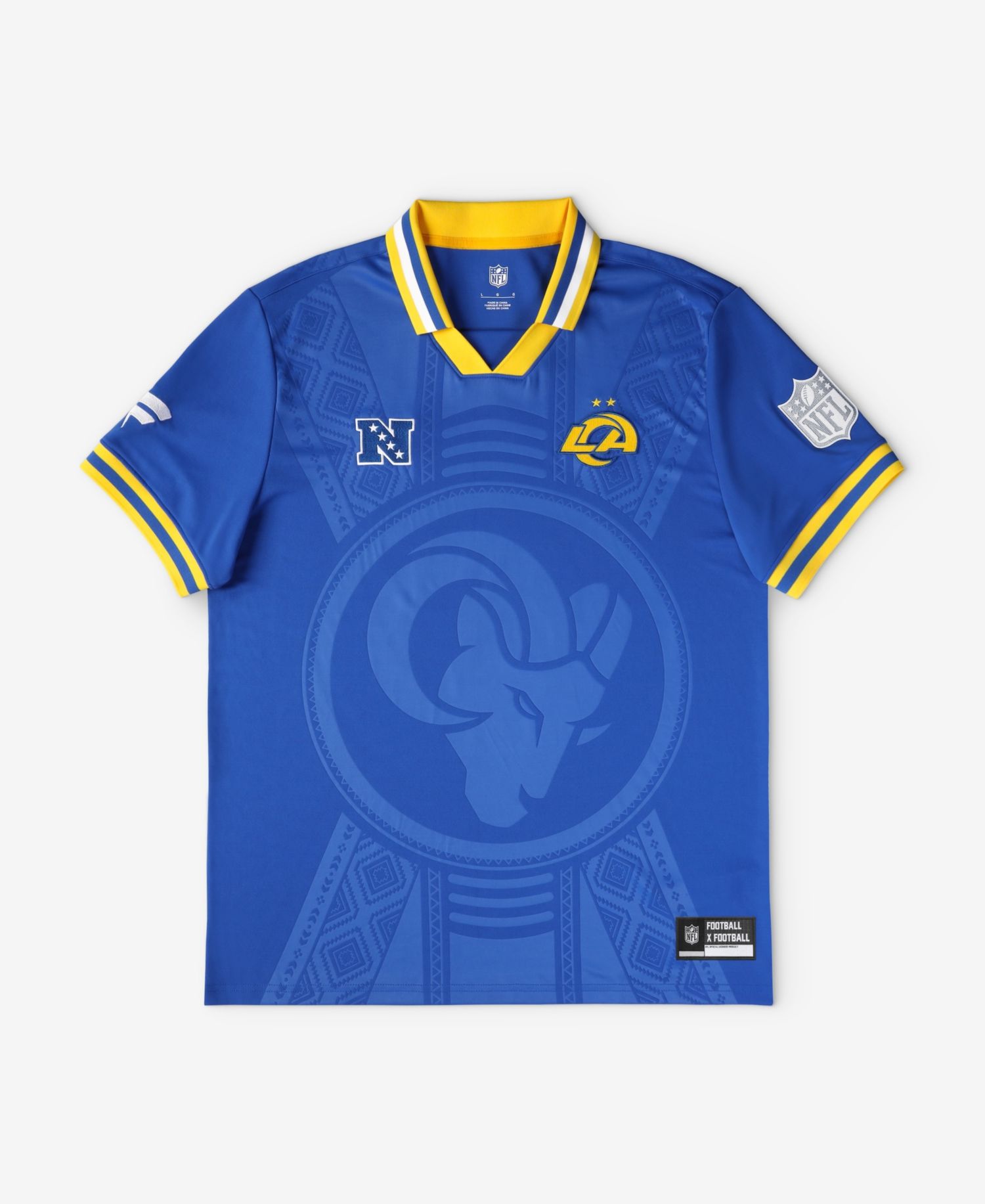 Big Boys and Girls Royal Los Angeles Rams Football x Football Collared Fan Jersey