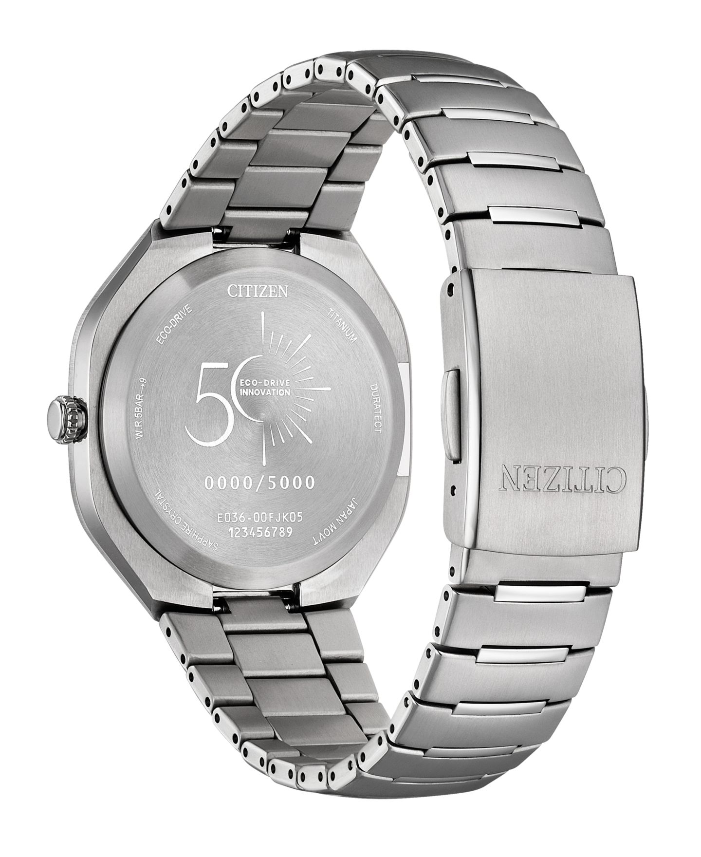 Мужские часы Citizen Eco-Drive 50th Anniversary Photon, серебристые, супертитан, 39.6 мм — фото 3