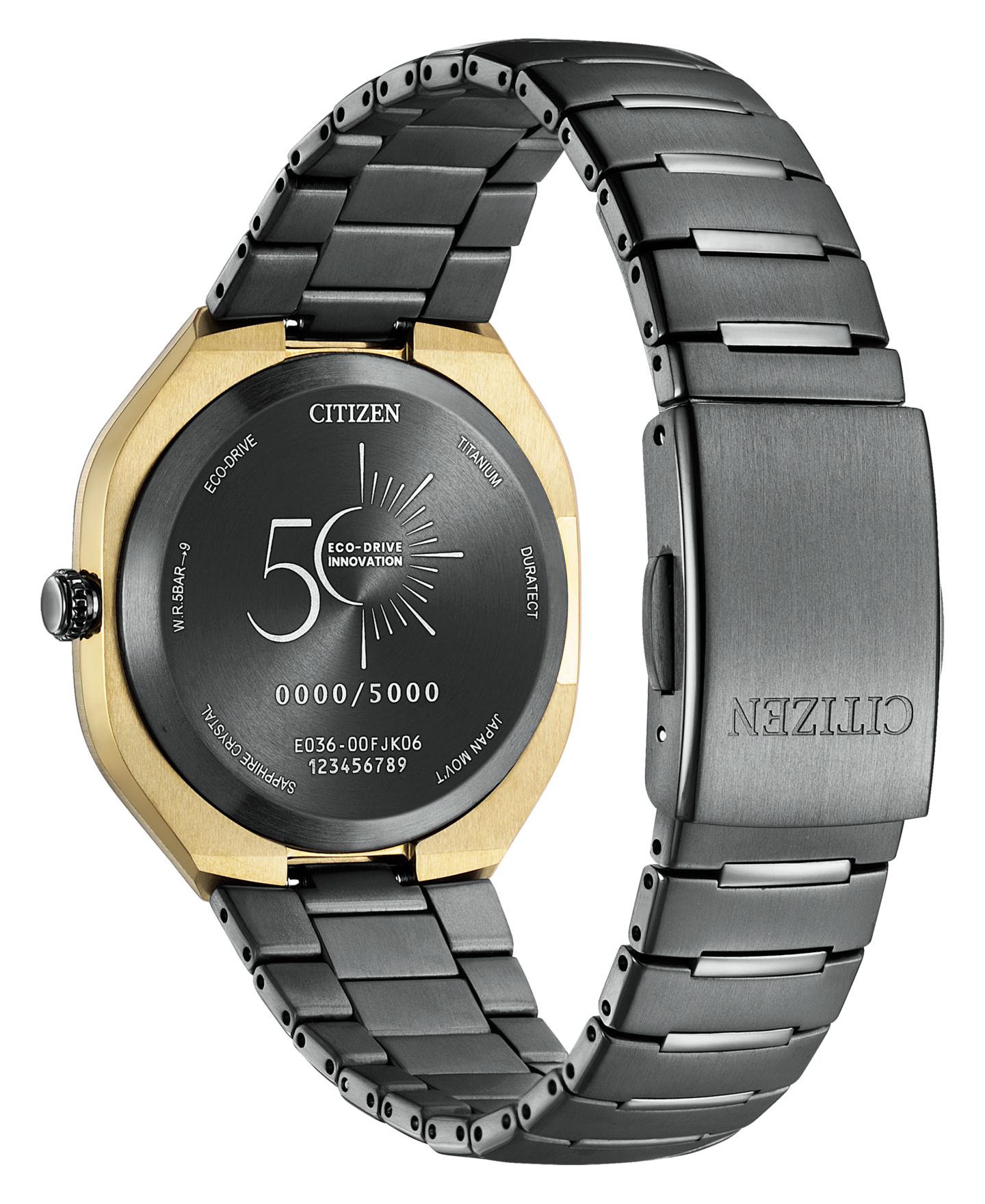 Мужские часы Citizen Eco-Drive 50th Anniversary Photon, чёрные, супертитан, 39.6 мм — фото 3