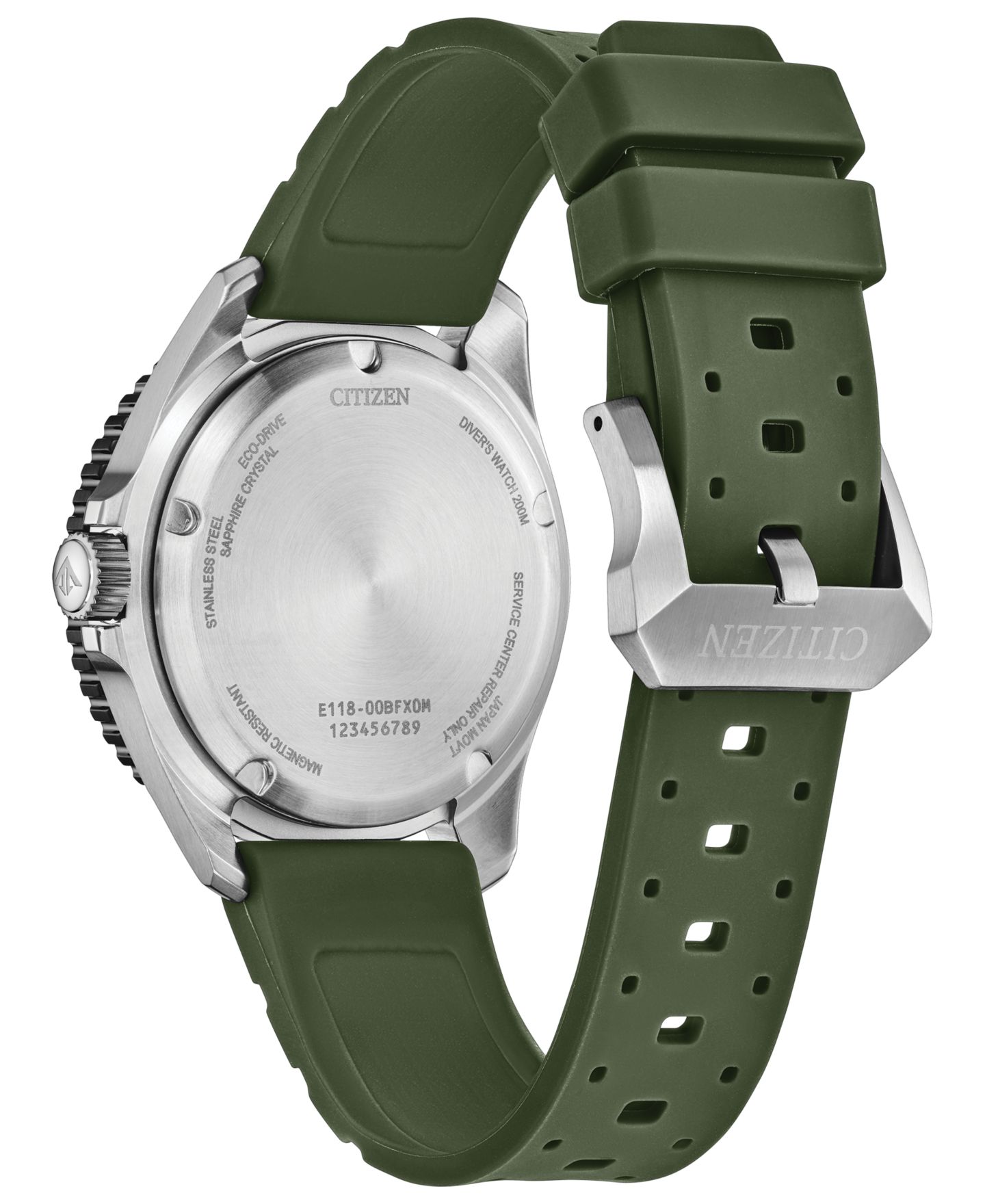 Мужские часы Citizen Promaster Sea Dive Green Strap Watch 40.6mm — фото 3