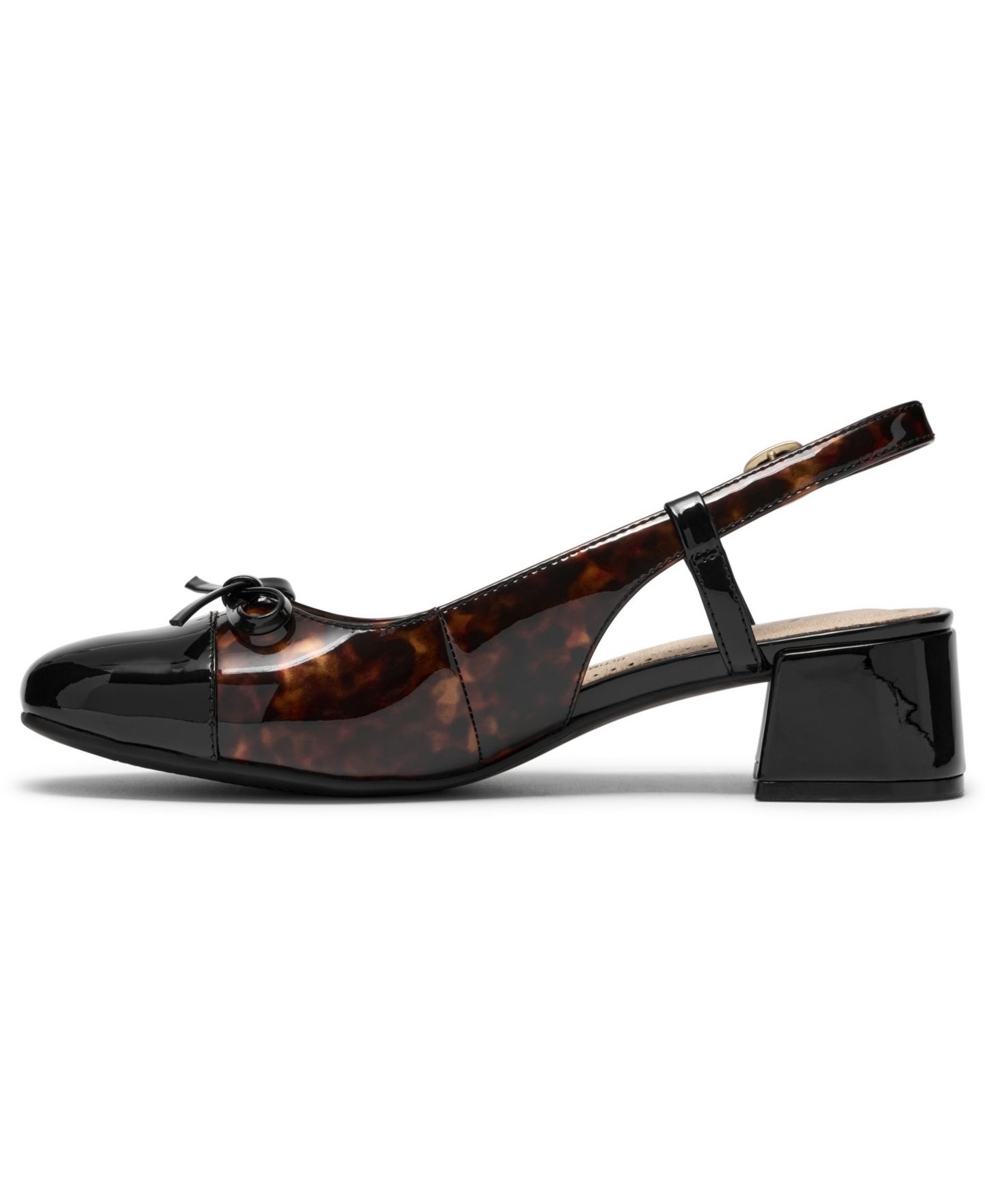 Женские туфли Clarks Iridessa Buckle Block Heel Pumps, цвет: Черепаховый ракушечный кожаный — фото 6