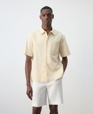 Men's Regular-Fit Cotton-Linen-Blend Shirt