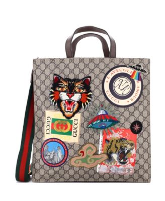 North South Courrier Convertible Soft Open Tote GG Coated Canvas with Applique