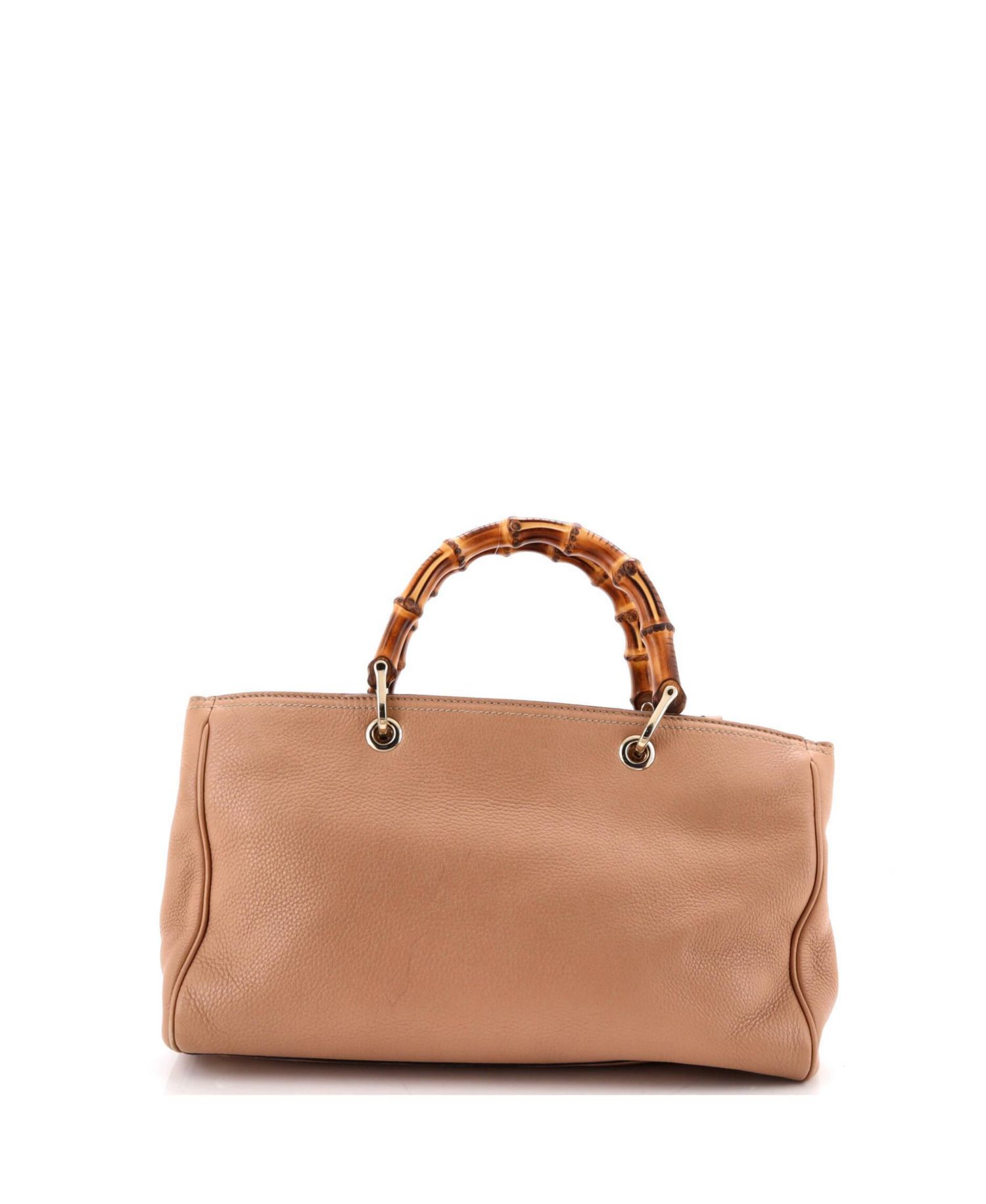 Medium Bamboo Shopper Tote Leather