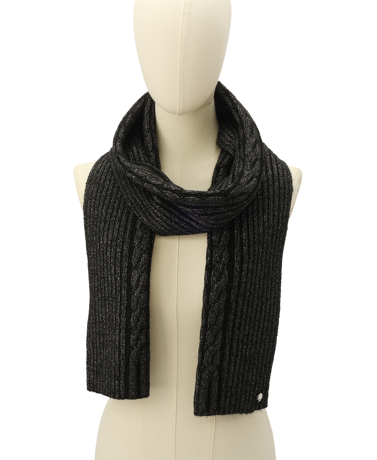 kate spade new york Women's Metallic Cable Knit Scarf