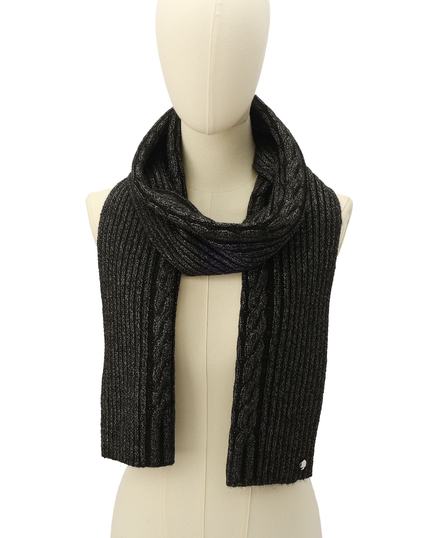 Women's Metallic Cable Knit Scarf