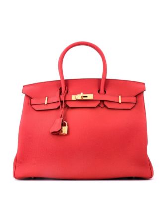 Birkin 35 Handbag Red Togo with Gold Hardware