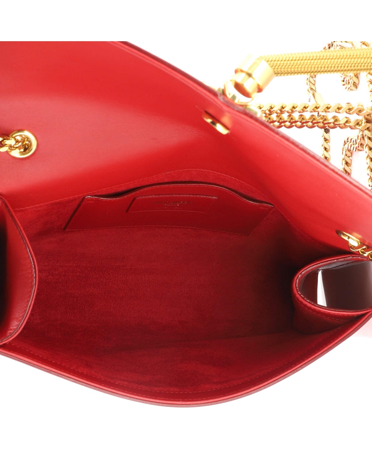 Pre-Owned Saint Laurent Medium Classic Monogram Tassel Crossbody Bag Leather