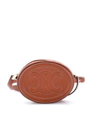 Mini Triomphe Oval Crossbody Bag Leather