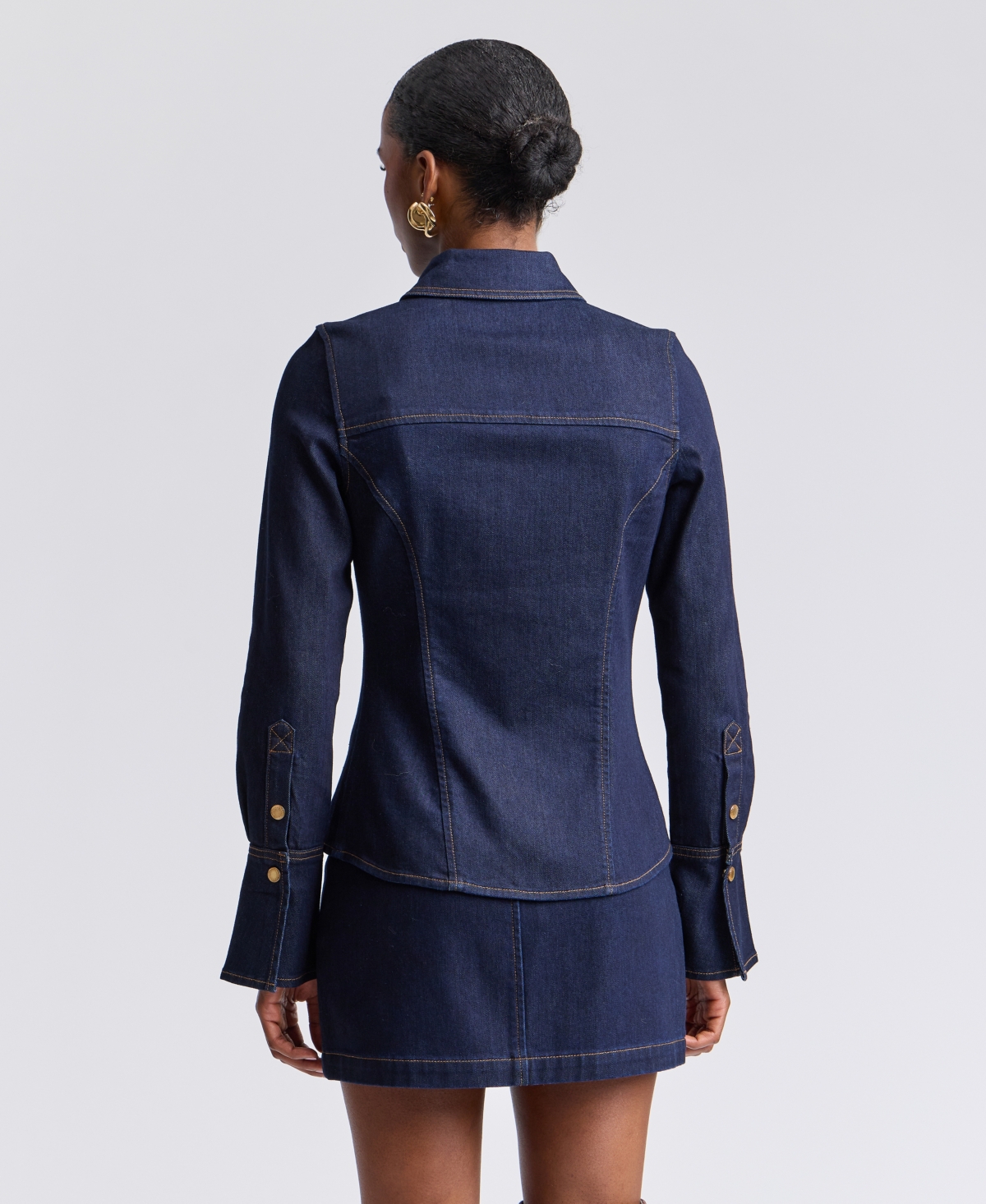 Avec Les Filles Button-Front Collared Top