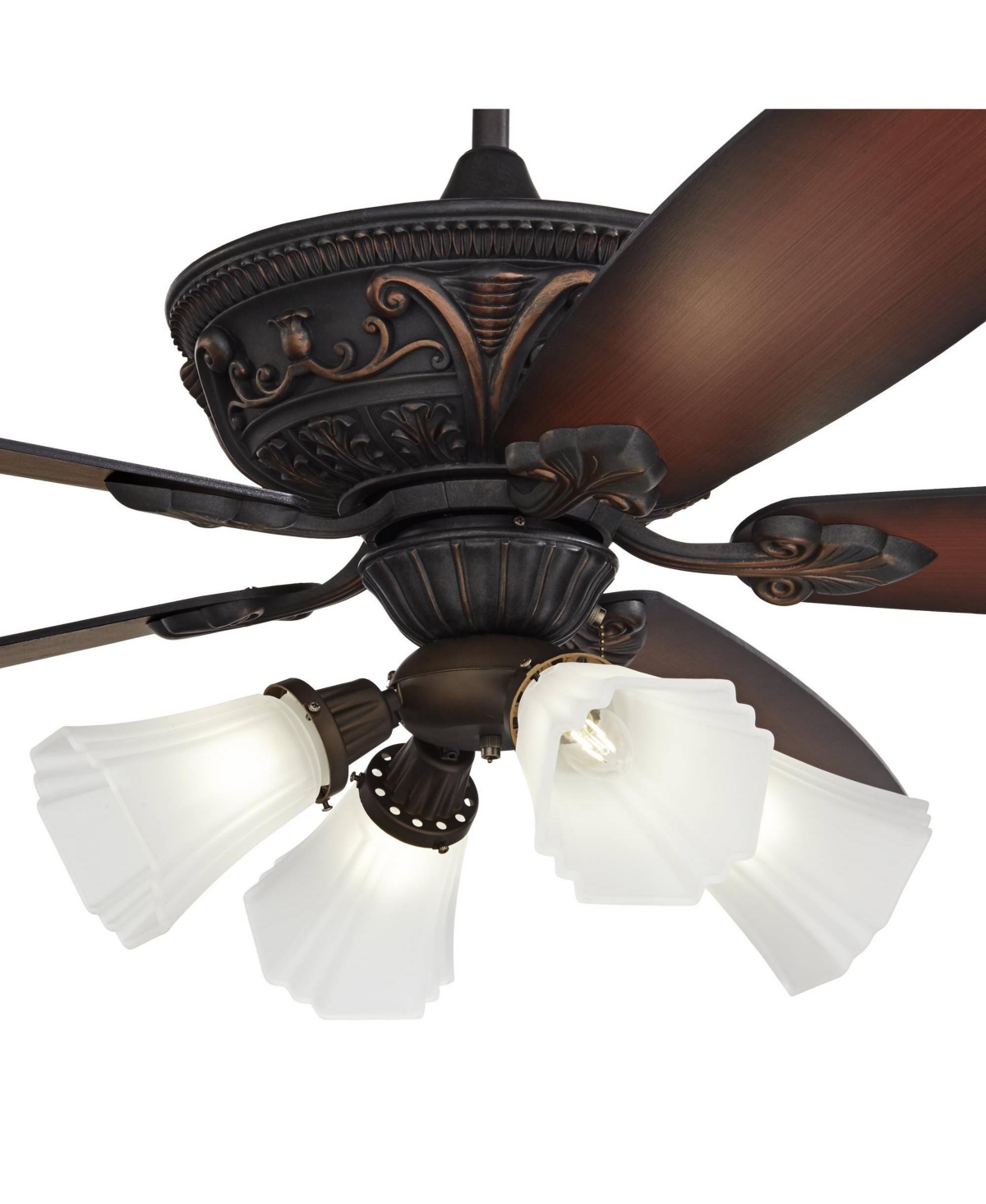 Casa Vieja 60" Montego Industrial Rustic Indoor Ceiling Fan Led Light Frosted Glass for Living Kitchen Home