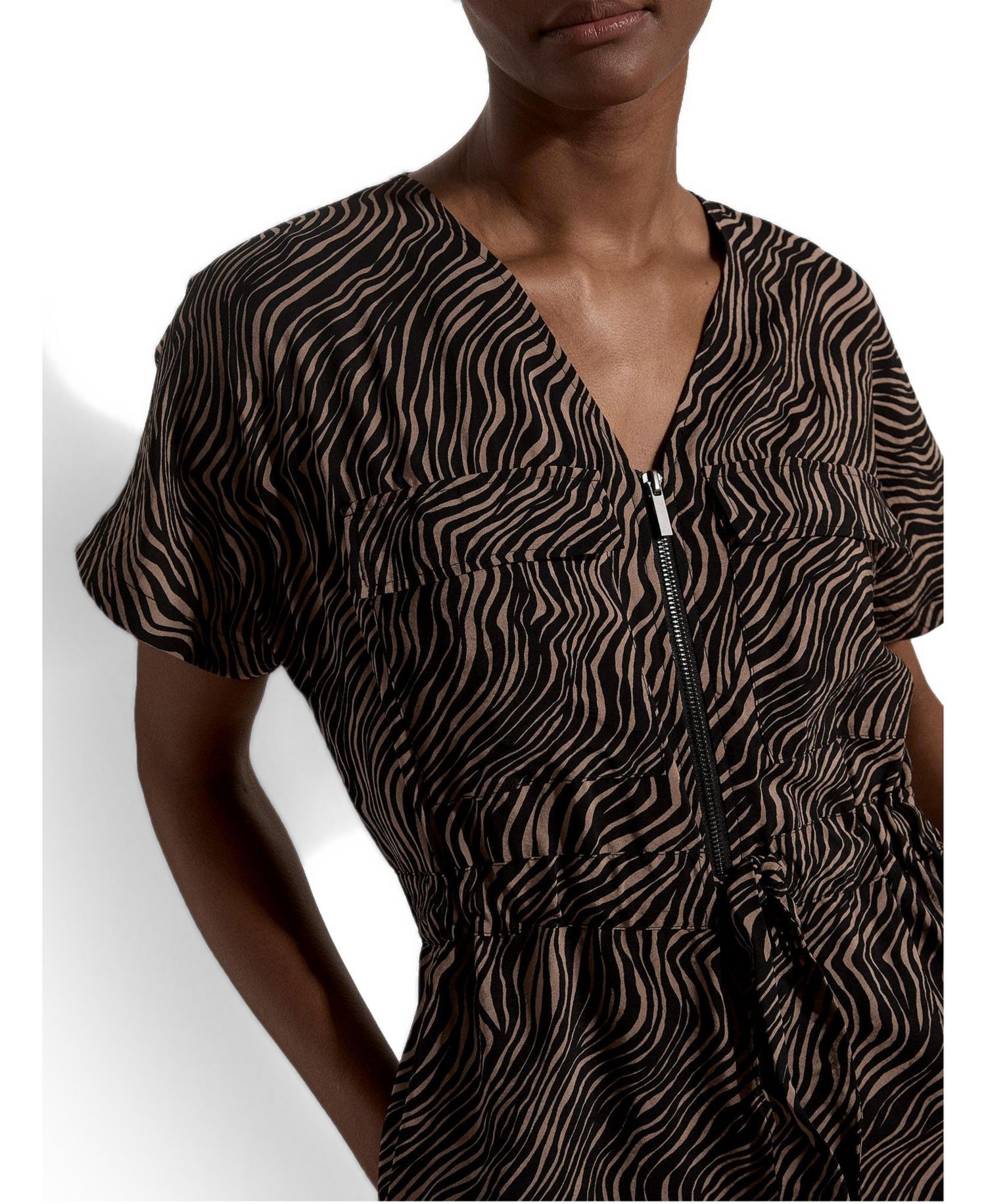 Women's A-Line Zebra-Print Mini Dress