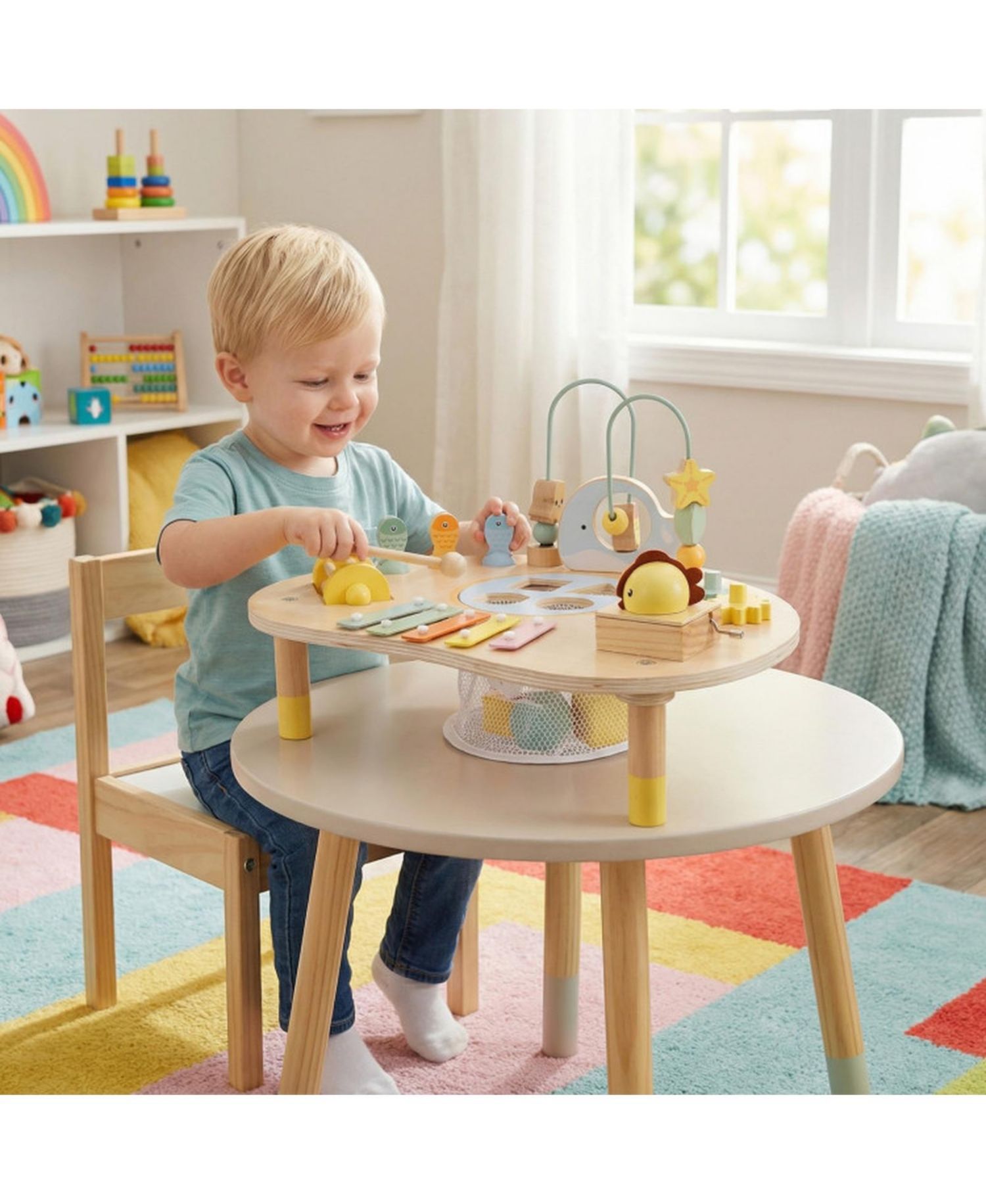 7-in-1 Wooden Activity Table, Ages 12 Months+