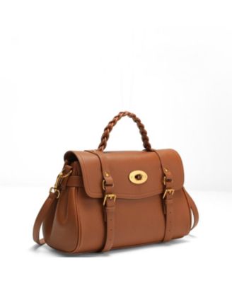 Women's Lore Genuine Leather Heritage Satchel Bag, Top Handle Crossbody Shoulder Purse, Turn Lock Flap Messenger Work Handbag thumbnail 2