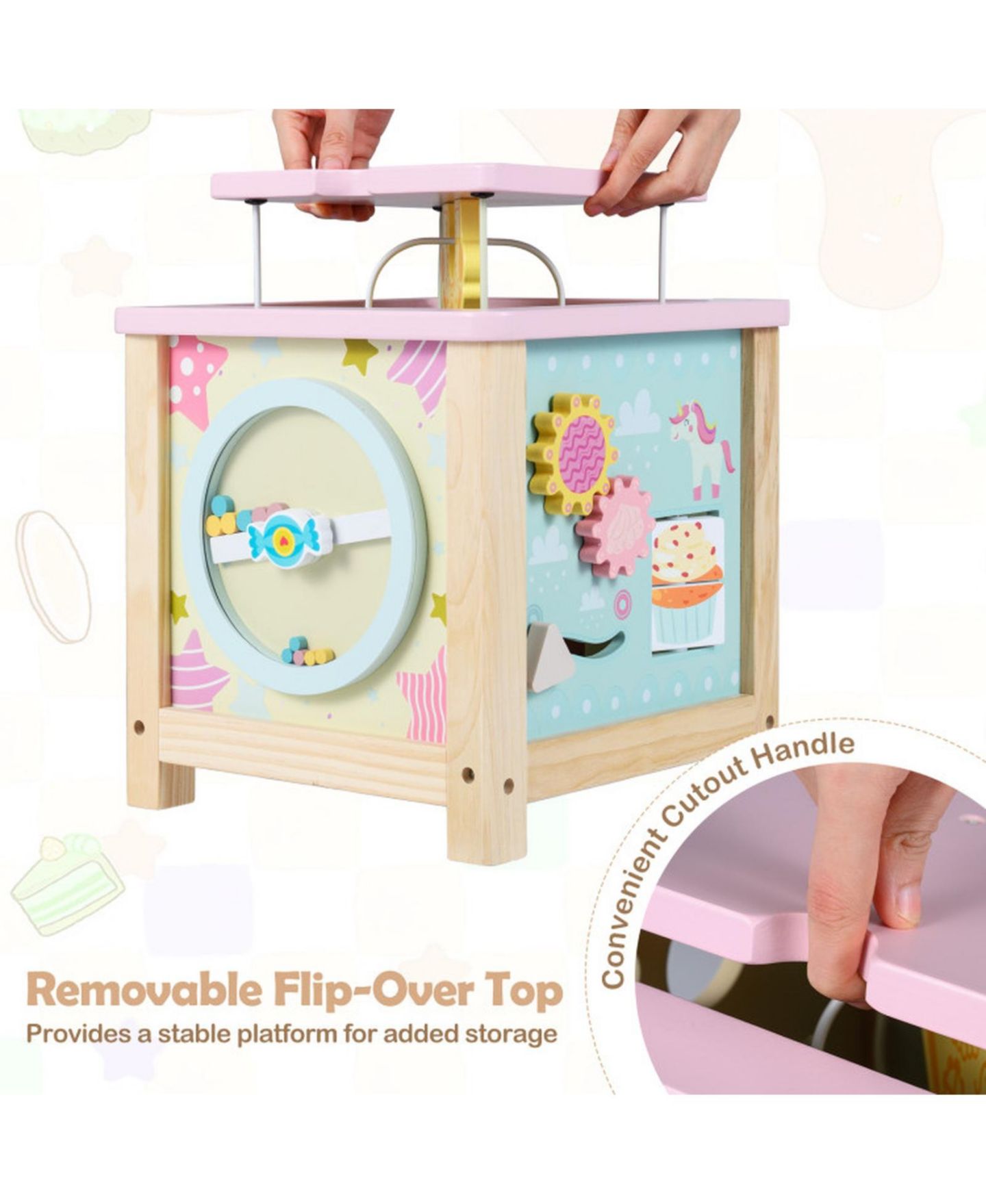 Детская игрушка SUGIFT Wooden Montessori Activity Cube Sensory Toy for Toddlers 18+ Months, цвет: Open Miscellaneous — фото 9