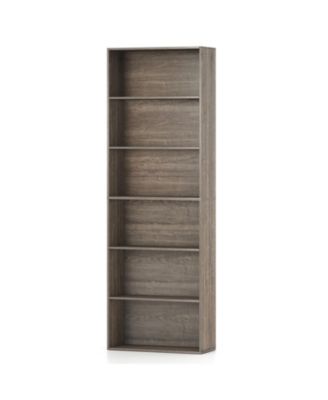 6-Tier Bookcase with 6 Open Shelves and Anti-Toppling Kits