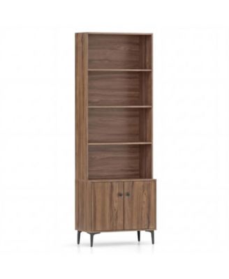 Bookshelf With Doors and 2 Anti-Tipping Kits for Home Office