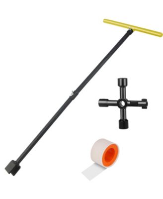 Water Meter Key Shut Off Tool Steel 4 Way Seal Tape