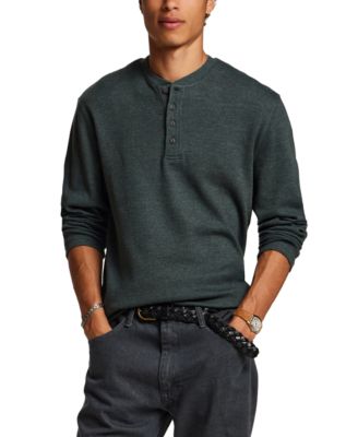 Men's Waffle Henley Long-Sleeve Shirt