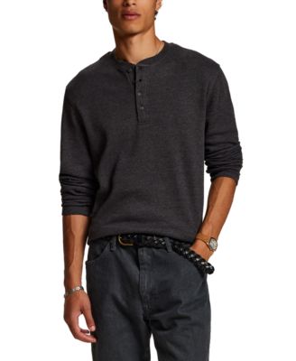 Men's Waffle Henley Long-Sleeve Shirt