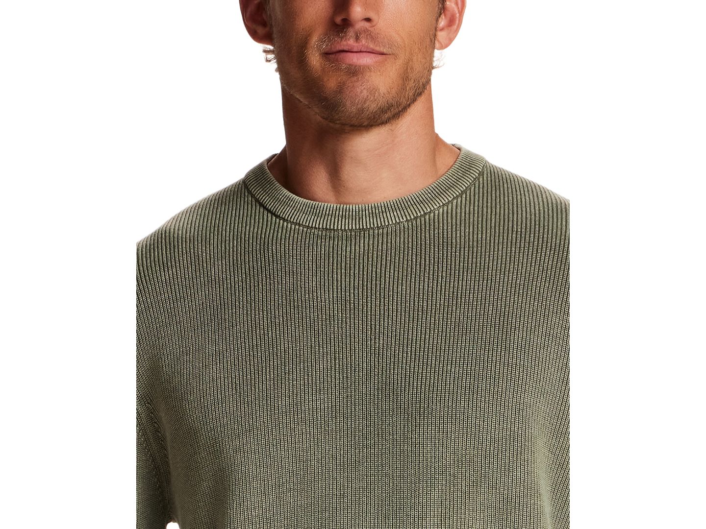Мужской свитер Weatherproof Vintage Rib Knit Stonewash, цвет: Тёмный сосновый — фото 4