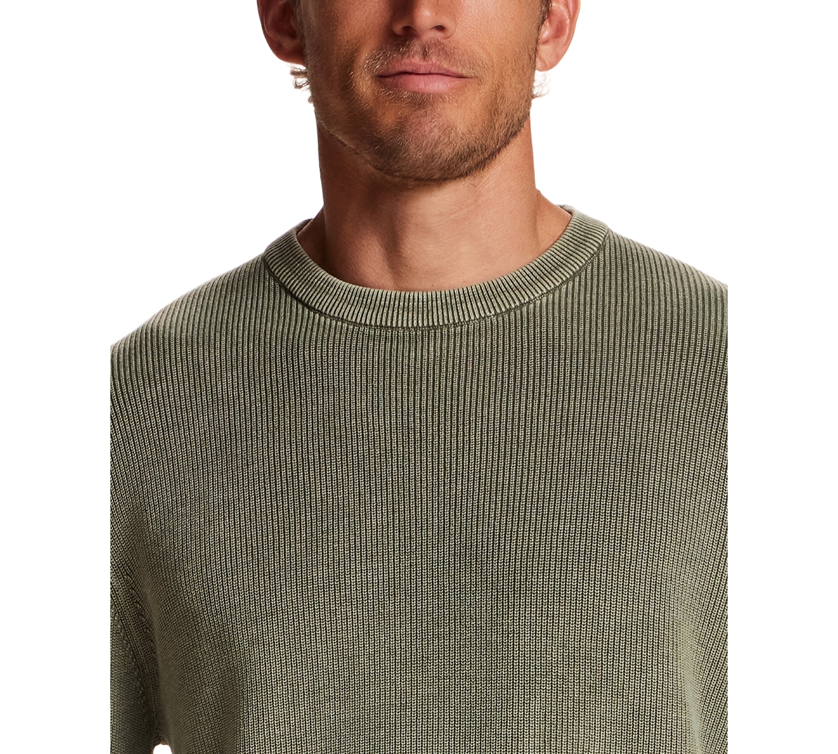 Weatherproof Vintage Men's Rib Knit Stonewash Sweater