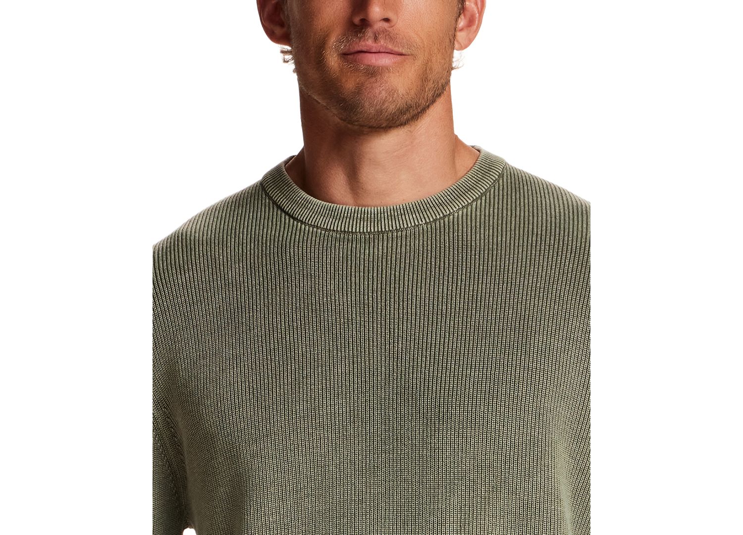 Men's Rib Knit Stonewash Sweater