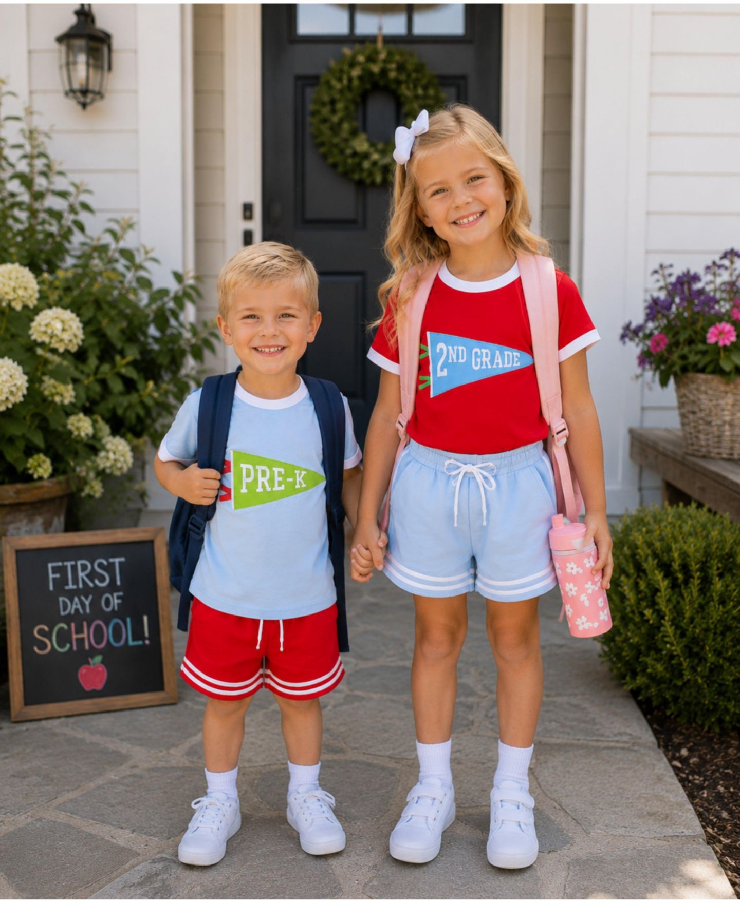 Футболка Bits & Bows Little/Big Unisex 5-12 2nd Grade Crewneck для девочек, цвет: Красный / Синий — фото 4