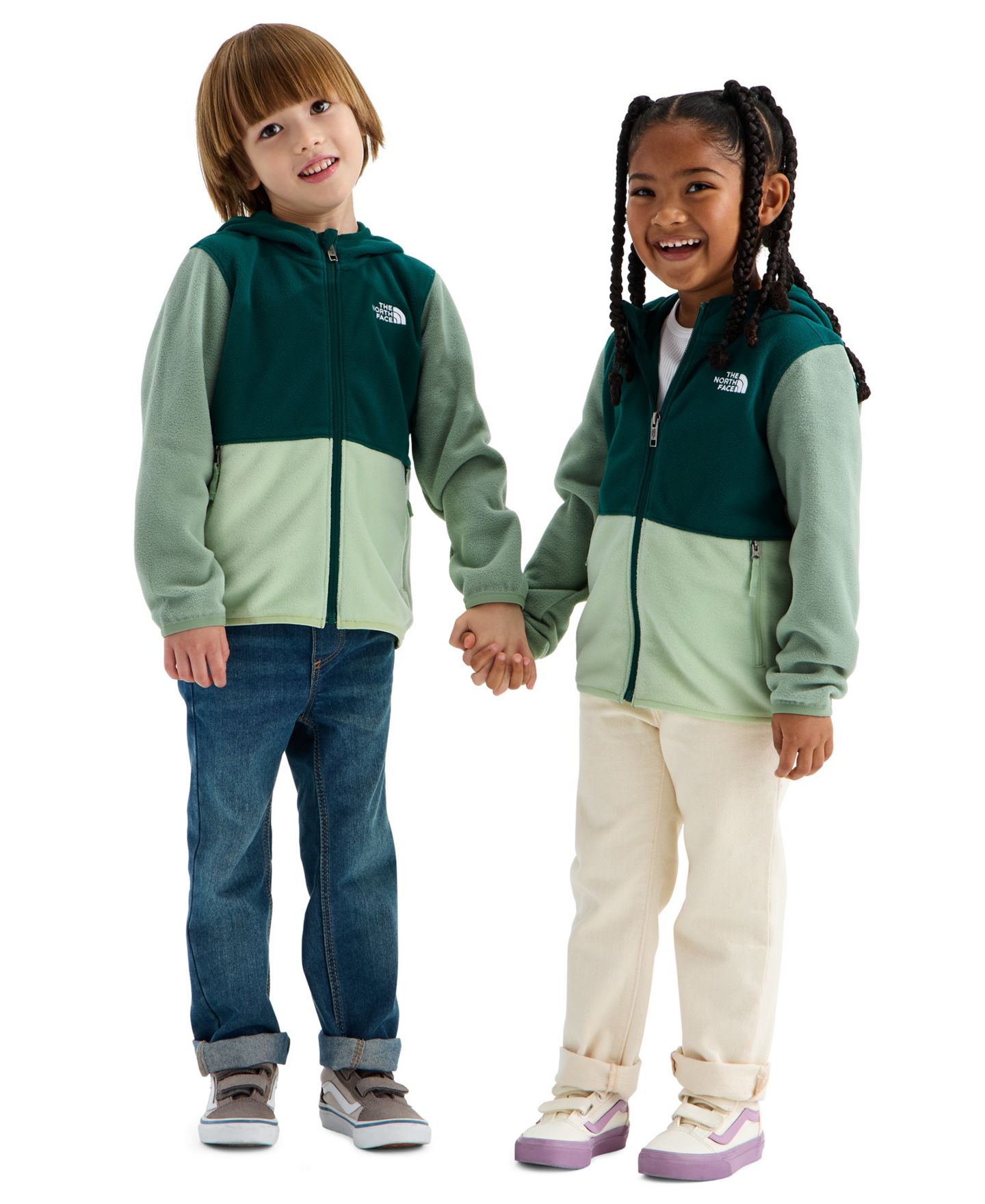 Детская куртка The North Face Glacier Full-Zip Hooded, цвет: Бирюзовый / Лаймовый — фото 2