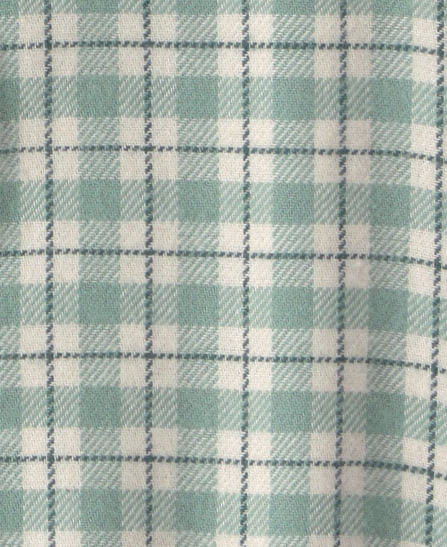 Baby Boys' Plaid Flannel Long-Sleeve Shirt and Denim Pants, 2-Piece Set