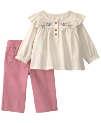 Baby Girls' Floral Long-Sleeve Top and Pants, 2-Piece Set