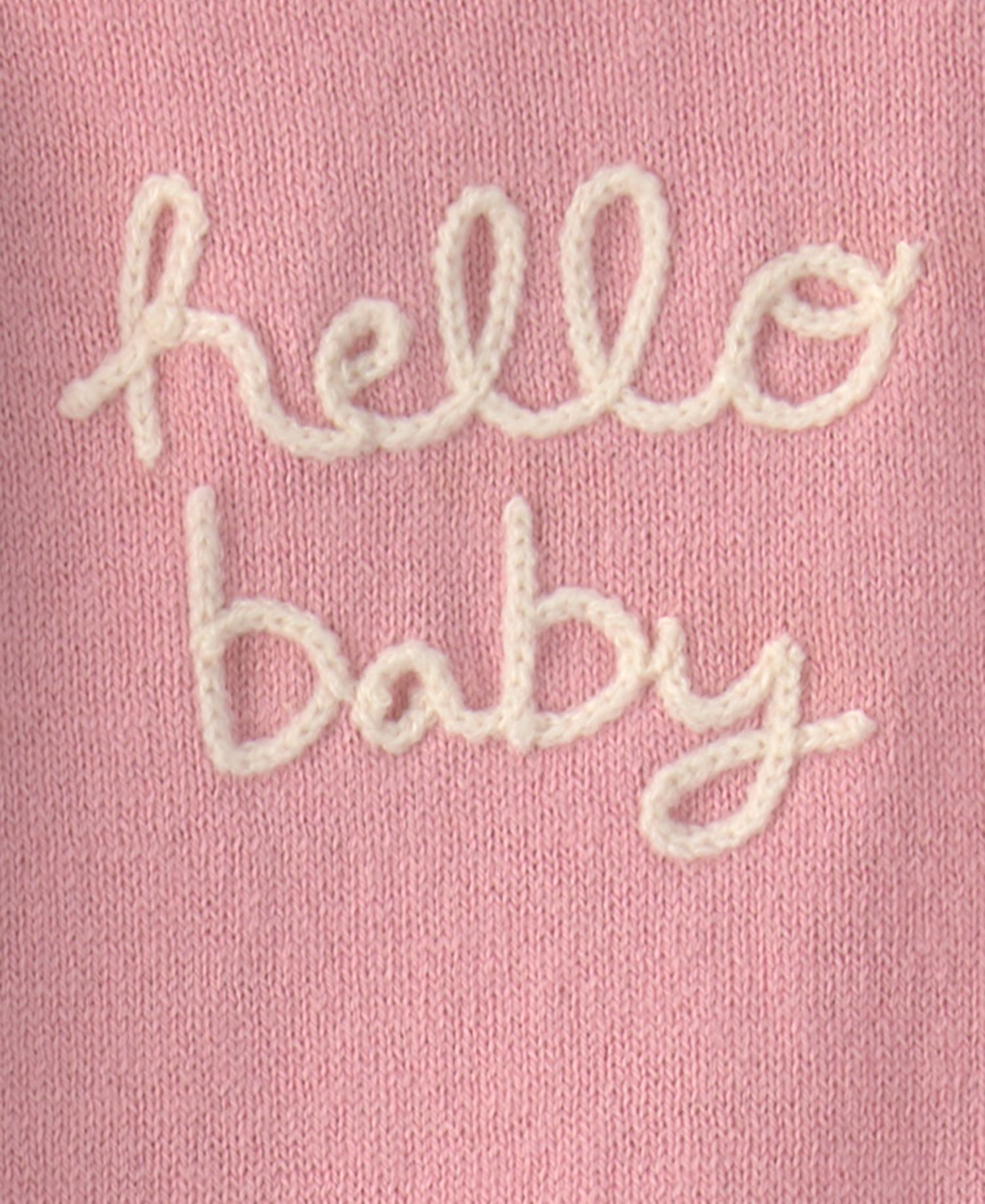 Baby Girls' Hello Baby Long-Sleeve Top and Pants, 2-Piece Set