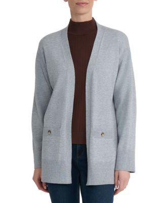 Women's Kissing Front Long-Sleeve Side-Slit Cardigan