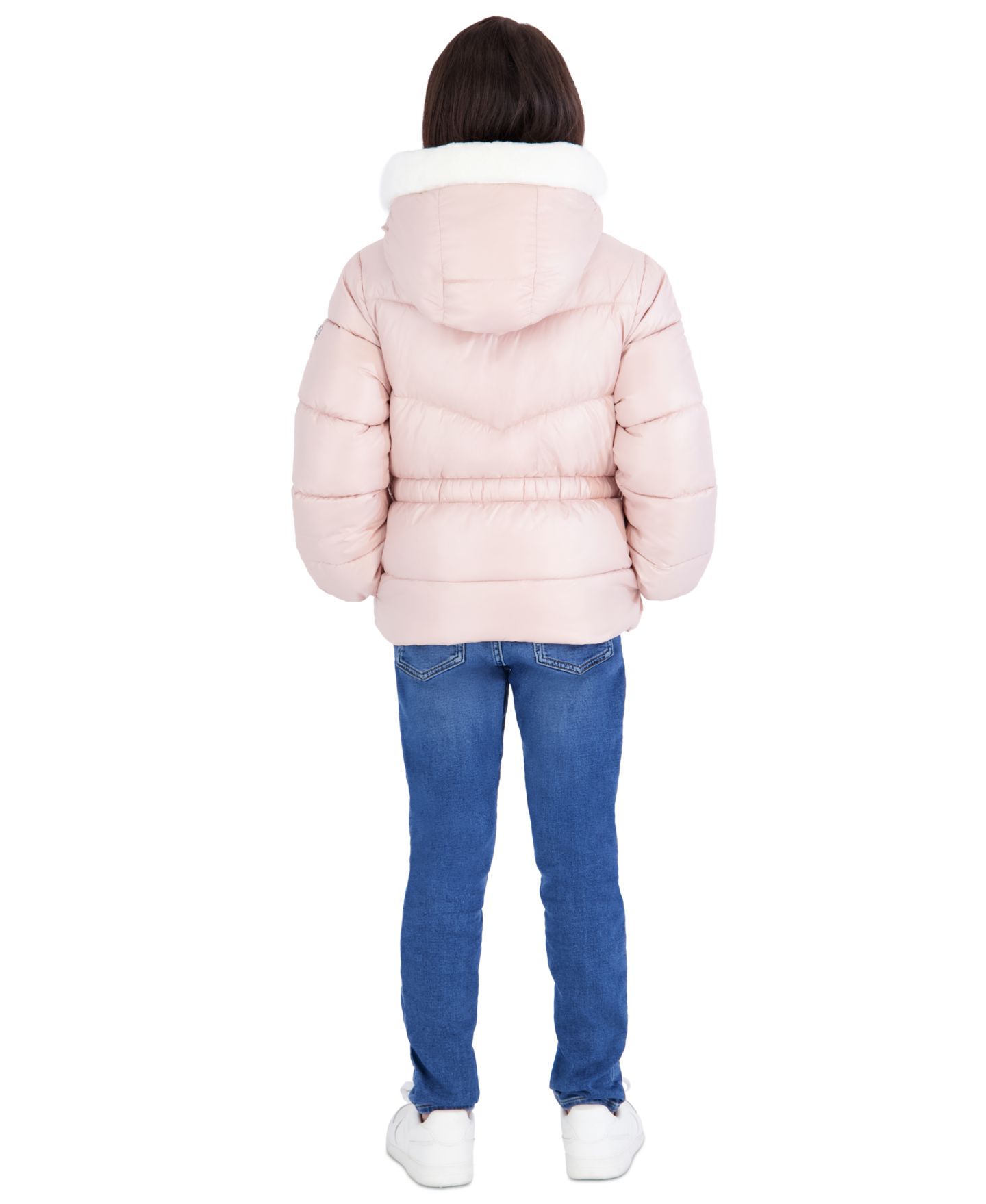 Куртка Michael Kors Peplum Heavy Weight Puffer Jacket для девочек-малышей, цвет: Rosewater — фото 6