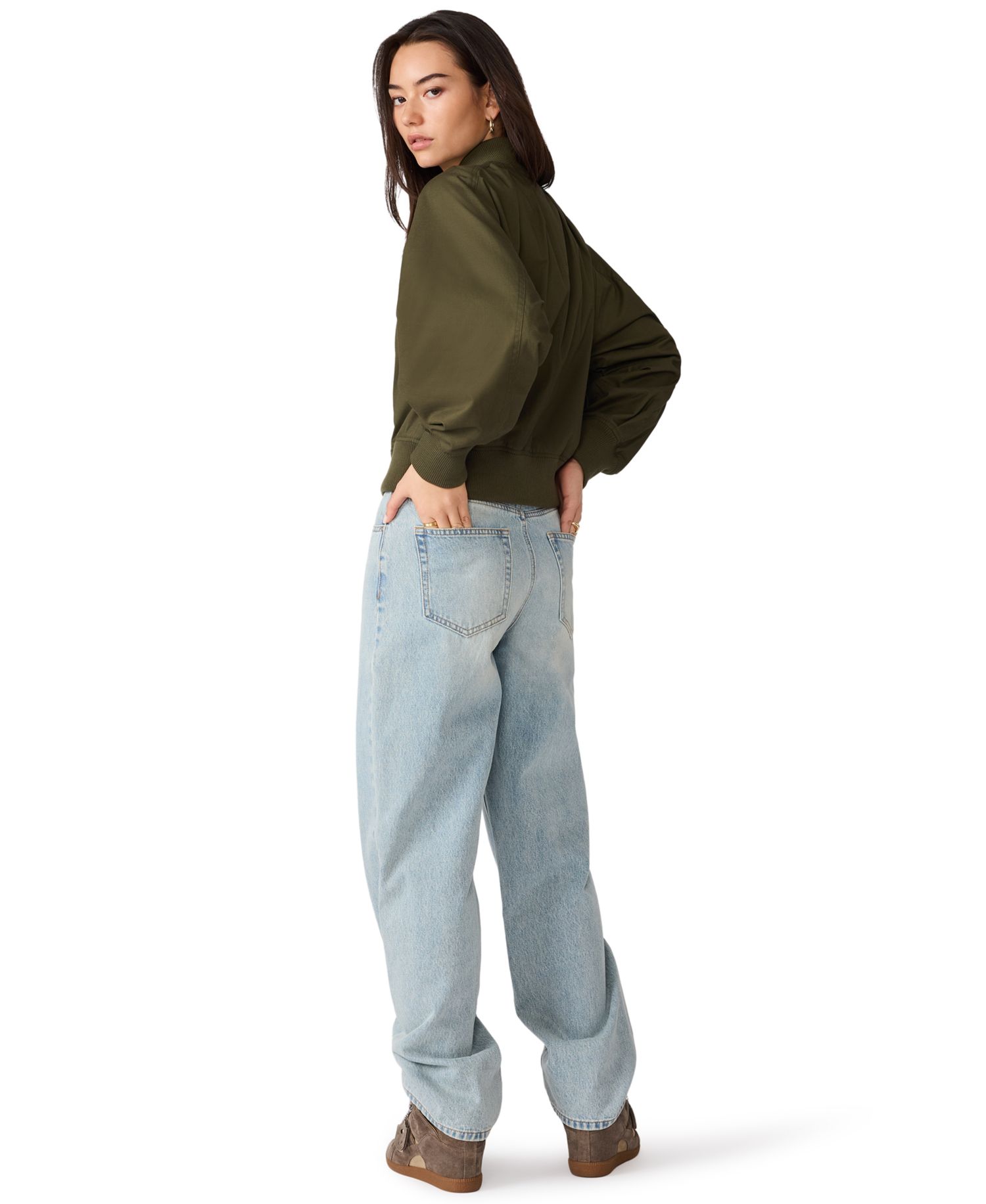 Women's Bray Cropped Bomber Zip-Up Jacket