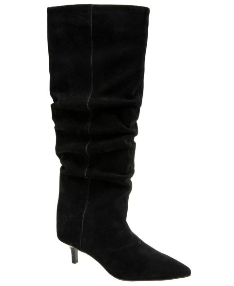 Женские ботинки BCBG Daleza Slouched To The Knee Suede, цвет: Чёрный замшевый