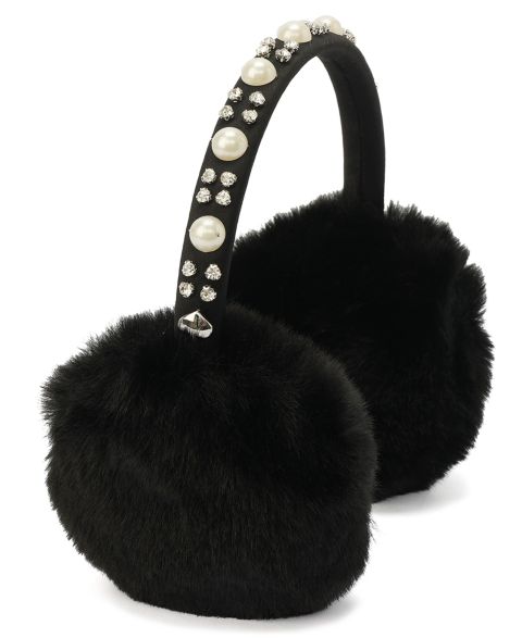 Женские головные уборы Kate Spade New York Pull-On Embellished Earmuffs, цвет: Чёрный