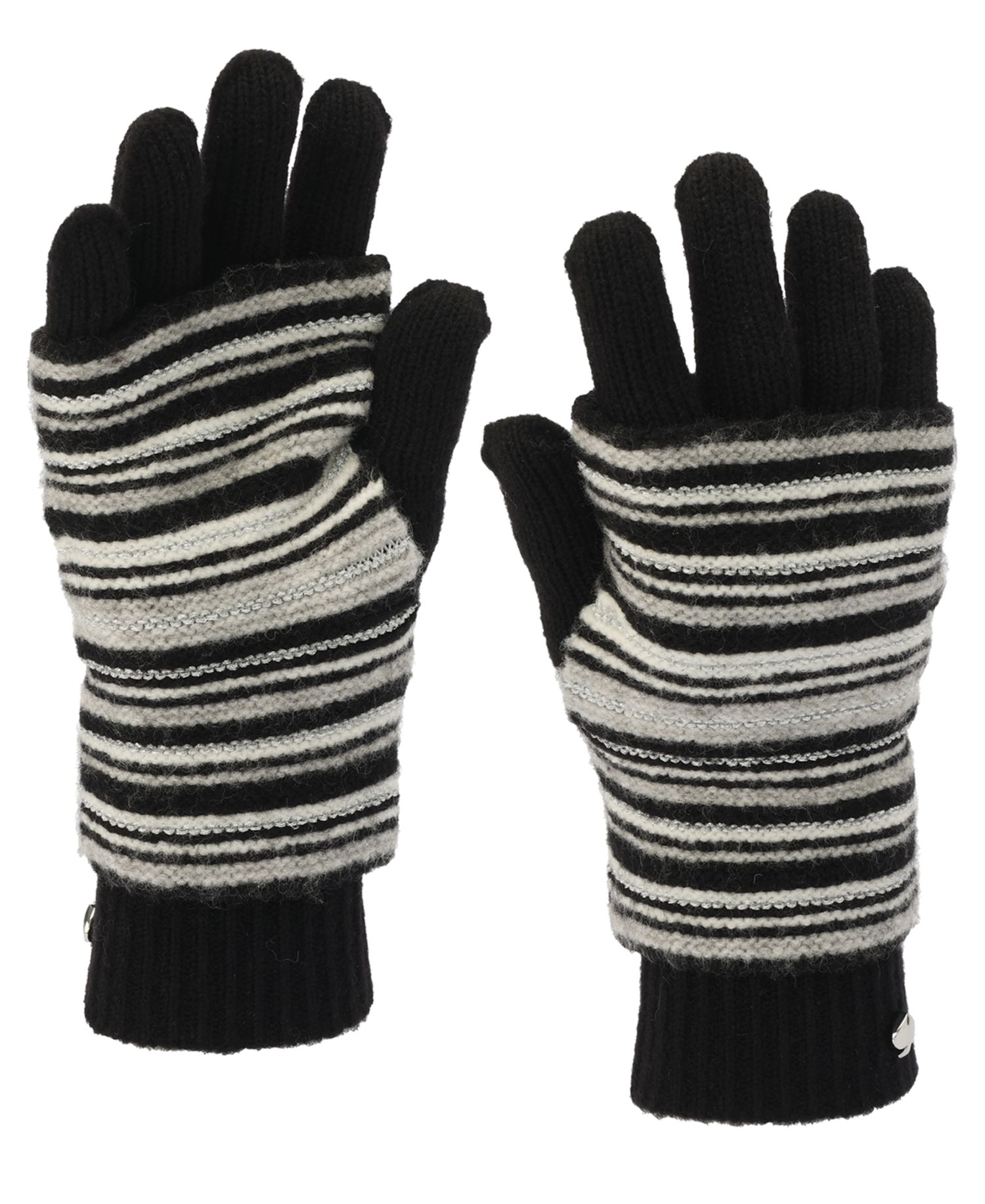 Women's Garter Stitch Stripe Gloves