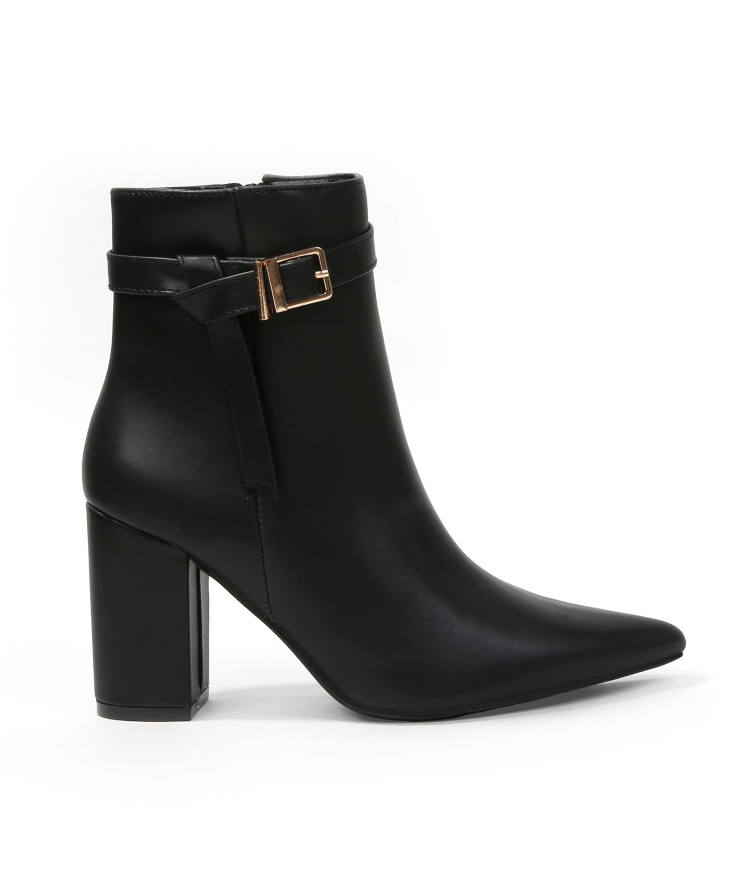 Women's Blanche Pointed Toe Ankle Boots with Buckle Detail