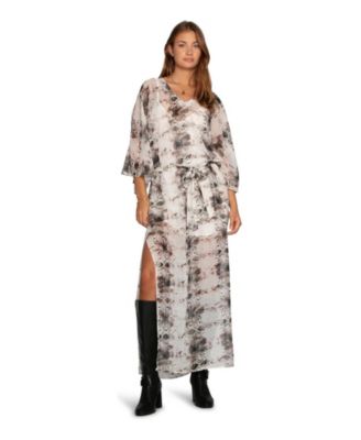 Women's Heart on Fire Snake Print Kaftan