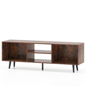 47.5in TV Stand for 55-Inch TV with 2 Side Compartments 2-Tier Shelf and Metal Legs