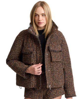 Women's Mock Neck Raglan Puffer Jacket