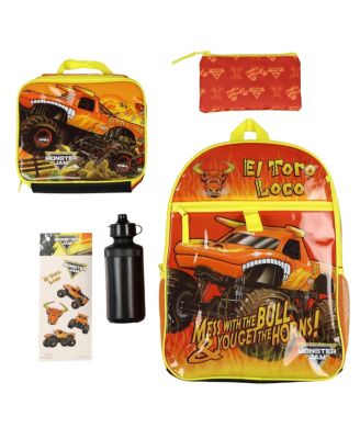 16 Inch Backpack El Toro Loco 5 Piece Set with Insulated Lunch Box