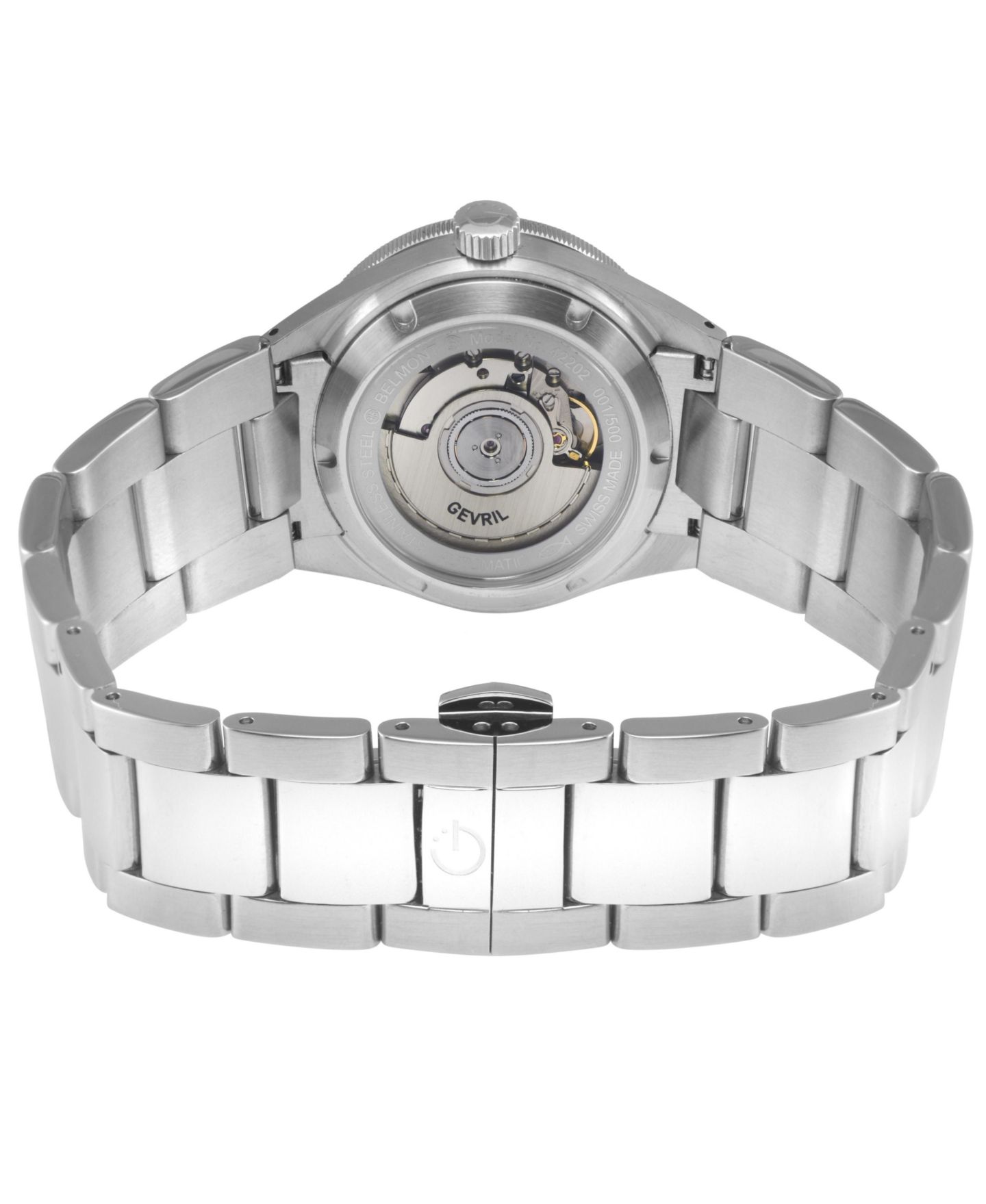 Мужские часы Gevril Swiss Made Belmont Swiss Automatic Silver Stainless Steel Bracelet Watch — фото 2